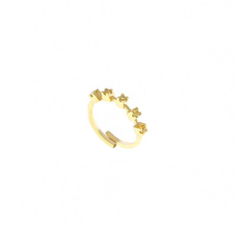 Leap Χρυσό Δαχτυλίδι Κίτρινο Ζιργκόν